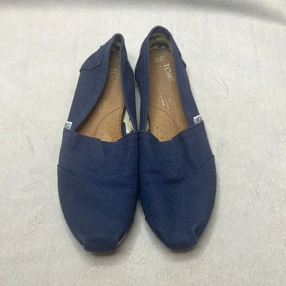 TOMS Alpargata Slip On Shoes Navy Blue Size 6